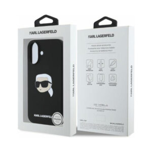 Coque iPhone 16 Karl Lagerfeld Silicone Karl Head Print MagSafe noire — visuel 5