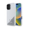 Coque iPhone 16 Karl Lagerfeld Silicone Shadow Metal Initial MagSafe blanche