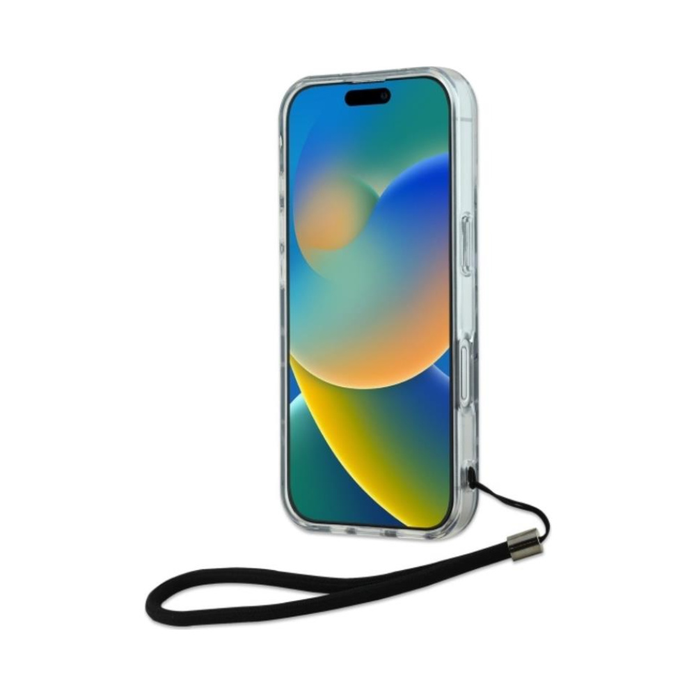 Coque iPhone 16 Karl Lagerfeld Zebra With Cord violette — visuel 4