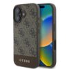 Coque iPhone 16 Plus Guess 4G Bottom Stripe brune
