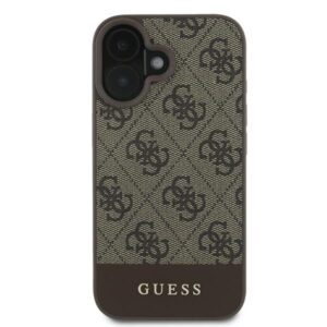 Coque iPhone 16 Plus Guess 4G Bottom Stripe brune — visuel 3