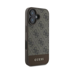 Coque iPhone 16 Plus Guess 4G Bottom Stripe brune — visuel 4