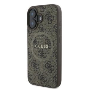 Coque iPhone 16 Plus Guess 4G Ring Classic Logo MagSafe brune — visuel 2
