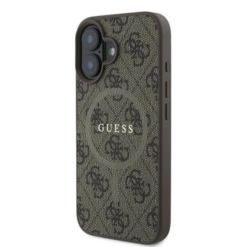 Coque iPhone 16 Plus Guess 4G Ring Classic Logo MagSafe brune — visuel 2