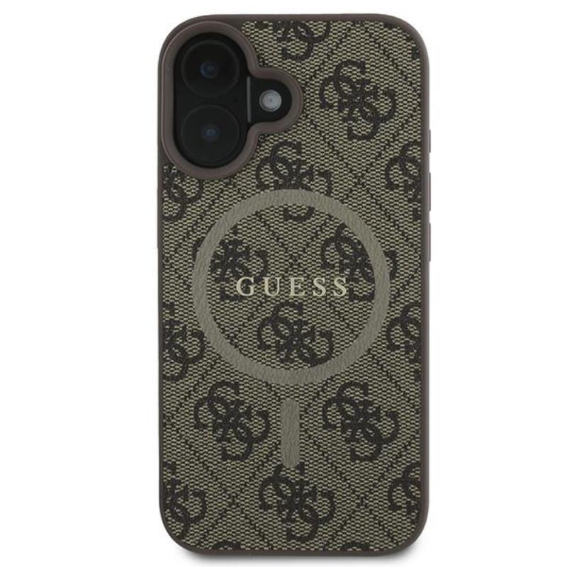 Coque iPhone 16 Plus Guess 4G Ring Classic Logo MagSafe brune — visuel 3