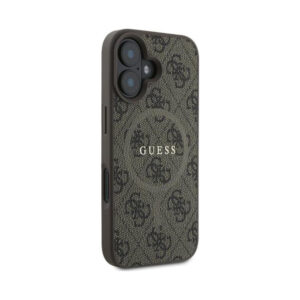 Coque iPhone 16 Plus Guess 4G Ring Classic Logo MagSafe brune — visuel 4