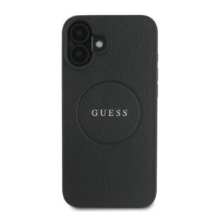 Coque iPhone 16 Plus Guess Grained Ring MagSafe noire — visuel 3
