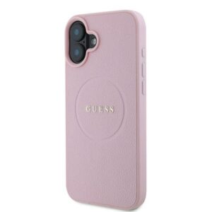 Coque iPhone 16 Plus Guess Grained Ring MagSafe rose — visuel 2