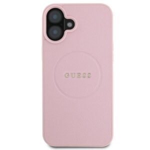 Coque iPhone 16 Plus Guess Grained Ring MagSafe rose — visuel 3