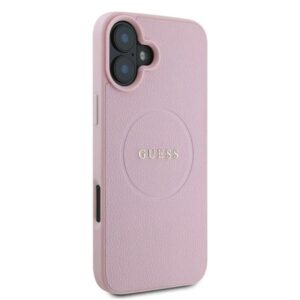 Coque iPhone 16 Plus Guess Grained Ring MagSafe rose — visuel 4