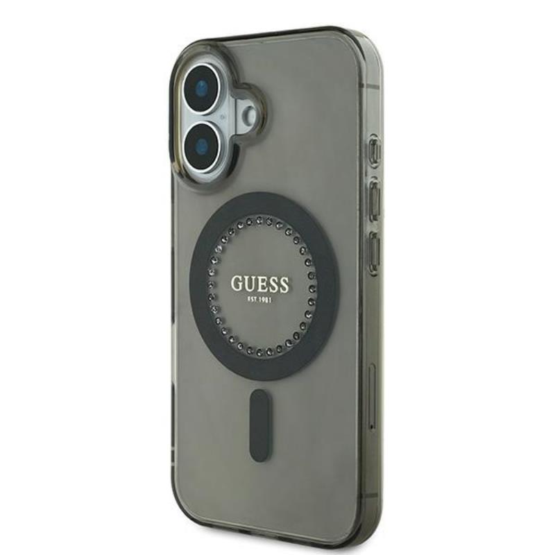 Coque iPhone 16 Plus Guess IML Rhinestones MagSafe noire — visuel 2