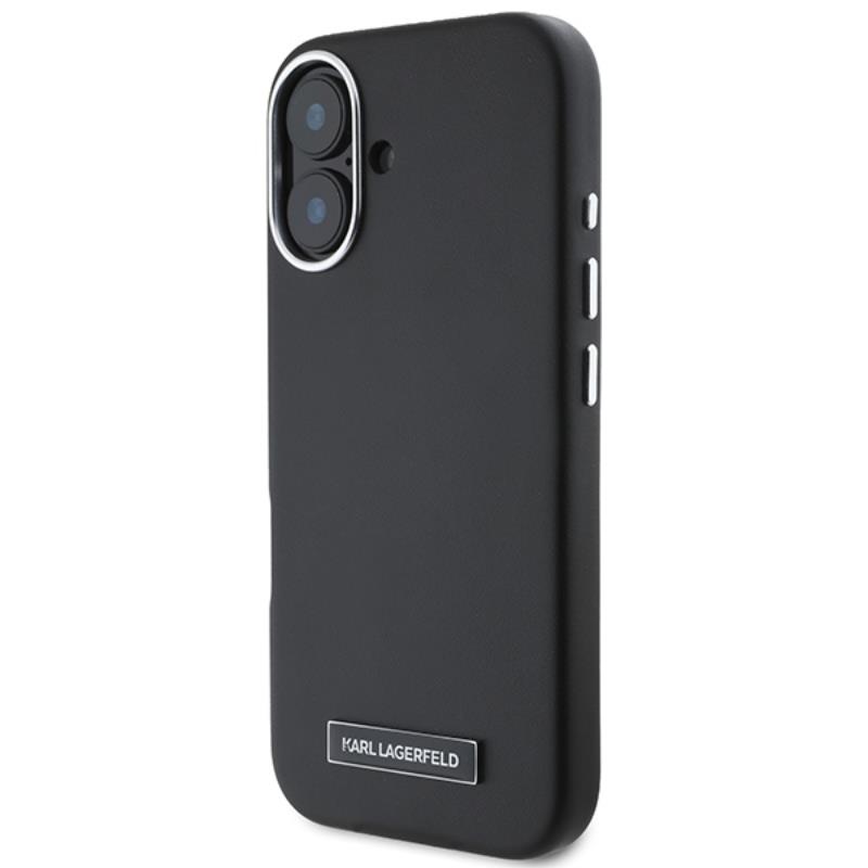 Coque iPhone 16 Plus Karl Lagerfeld FW Metal Plate MagSafe noire — visuel 2