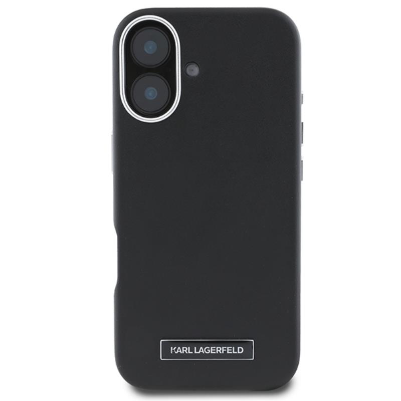 Coque iPhone 16 Plus Karl Lagerfeld FW Metal Plate MagSafe noire — visuel 3
