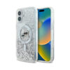 Coque iPhone 16 Plus Karl Lagerfeld Liquid Glitter Karl & Choupette Head MagSafe transparente