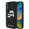 Coque iPhone 16 Plus Karl Lagerfeld Silicone Double Heads Print MagSafe noire