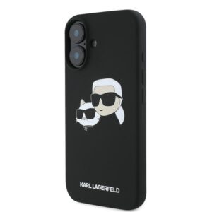 Coque iPhone 16 Plus Karl Lagerfeld Silicone Double Heads Print MagSafe noire — visuel 2