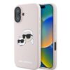 Coque iPhone 16 Plus Karl Lagerfeld Silicone Double Heads Print MagSafe rose