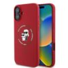 Coque iPhone 16 Plus Karl Lagerfeld Silicone Karl & Choupette Ring MagSafe rouge