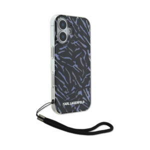 Coque iPhone 16 Plus Karl Lagerfeld Zebra With Cord violette — visuel 3