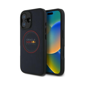Coque iPhone 16 Plus Red Bull Leather Red Ring MagSafe bleu marine