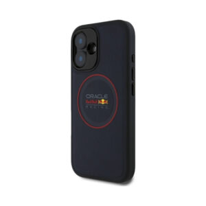 Coque iPhone 16 Plus Red Bull Leather Red Ring MagSafe bleu marine — visuel 2