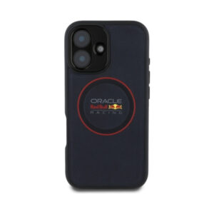 Coque iPhone 16 Plus Red Bull Leather Red Ring MagSafe bleu marine — visuel 3