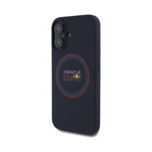 Coque iPhone 16 Plus Red Bull Silicone Red Ring MagSafe bleu marine — visuel 2