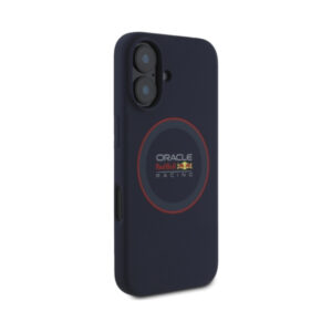 Coque iPhone 16 Plus Red Bull Silicone Red Ring MagSafe bleu marine — visuel 4