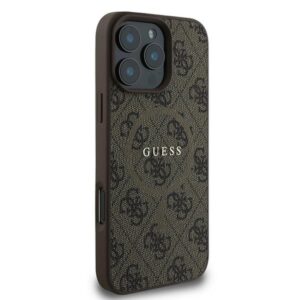 Coque iPhone 16 Pro Guess 4G Ring Classic Logo MagSafe brune — visuel 4