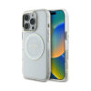 Coque iPhone 16 Pro Guess IML Metal Colored Circle Classic Logo MagSafe blanche