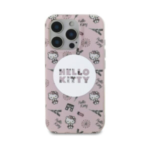 Coque iPhone 16 Pro Hello Kitty IML All Over Paris MagSafe rose — visuel 3