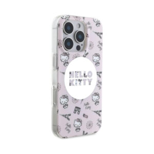 Coque iPhone 16 Pro Hello Kitty IML All Over Paris MagSafe rose — visuel 4