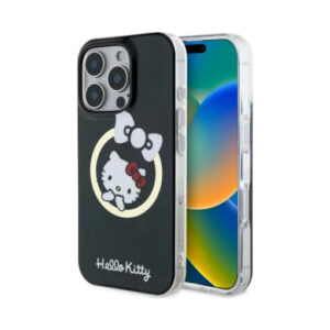 Coque iPhone 16 Pro Hello Kitty IML Fun Bow MagSafe noire