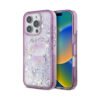 Coque iPhone 16 Pro Hello Kitty Liquid Glitter 50TH Anniversary Party violette