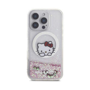 Coque iPhone 16 Pro Hello Kitty Liquid Glitter Sweet Kitty Bows MagSafe blanche — visuel 3