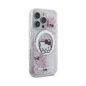 Coque iPhone 16 Pro Hello Kitty Liquid Glitter Sweet Kitty Bows MagSafe blanche — visuel 4