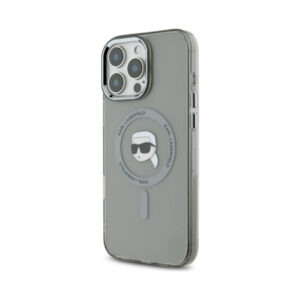 Coque iPhone 16 Pro Karl Lagerfeld IML Metal Karl Head MagSafe noire — visuel 2
