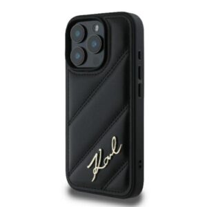 Coque iPhone 16 Pro Karl Lagerfeld Quilted Signature noire — visuel 2