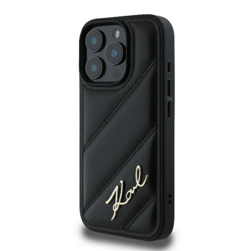 Coque iPhone 16 Pro Karl Lagerfeld Quilted Signature noire — visuel 2
