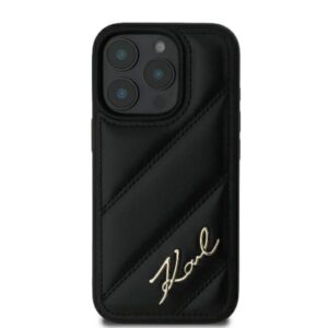Coque iPhone 16 Pro Karl Lagerfeld Quilted Signature noire — visuel 3