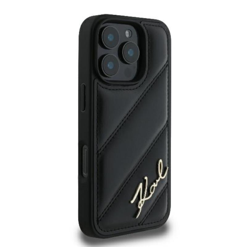 Coque iPhone 16 Pro Karl Lagerfeld Quilted Signature noire — visuel 4