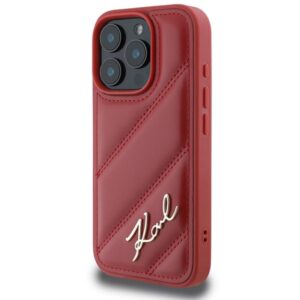 Coque iPhone 16 Pro Karl Lagerfeld Quilted Signature rouge — visuel 2