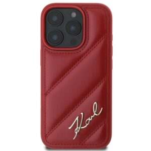 Coque iPhone 16 Pro Karl Lagerfeld Quilted Signature rouge — visuel 3