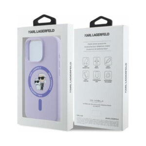 Coque iPhone 16 Pro Karl Lagerfeld Silicone Karl & Choupette Ring MagSafe violette — visuel 4