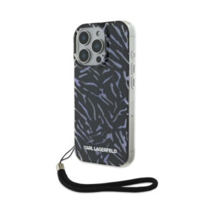 Coque iPhone 16 Pro Karl Lagerfeld Zebra With Cord violette