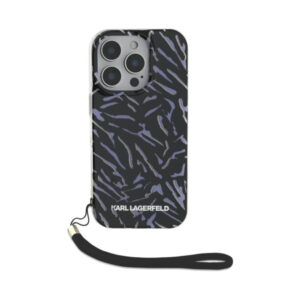 Coque iPhone 16 Pro Karl Lagerfeld Zebra With Cord violette — visuel 2