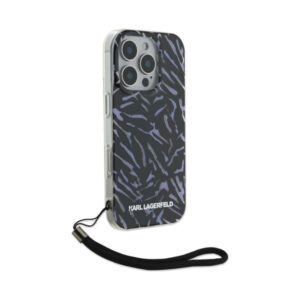 Coque iPhone 16 Pro Karl Lagerfeld Zebra With Cord violette — visuel 3