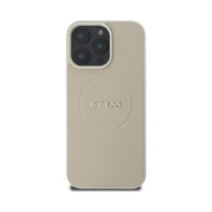 Coque iPhone 16 Pro Max Guess Grained Ring MagSafe beige — visuel 3