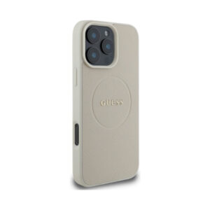 Coque iPhone 16 Pro Max Guess Grained Ring MagSafe beige — visuel 4
