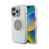 Coque iPhone 16 Pro Max Guess IML Metal Colored Circle Classic Logo MagSafe grise